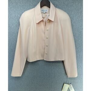 Vintage Renlyn New York Women’s Blazer Blouse Size 4 Blush Pink Button NWT